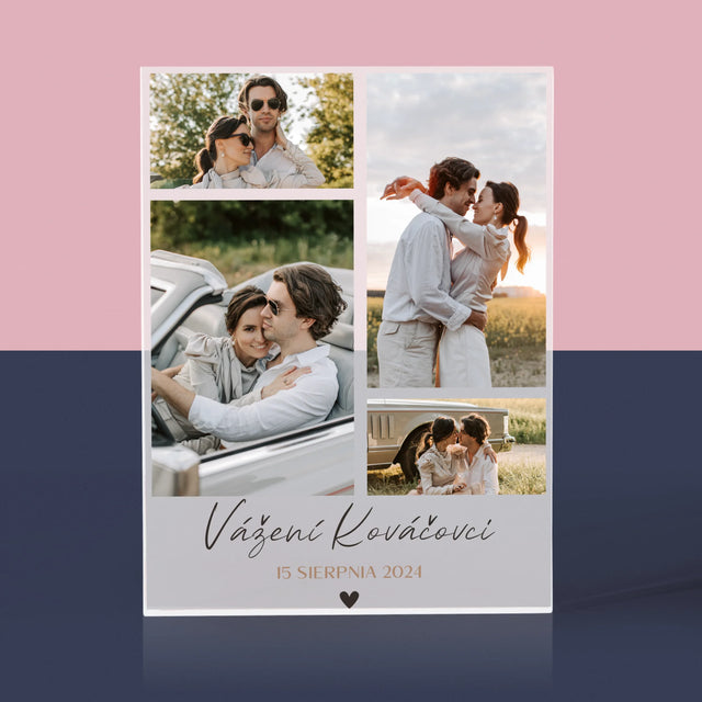 Fotokoláž: Vážení - Akrylový Blok (Vertikálne)