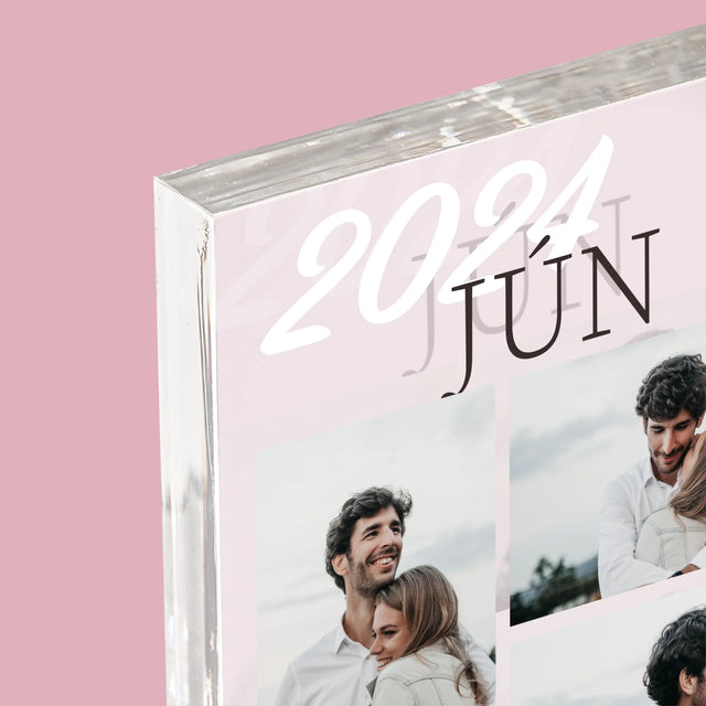 Fotokoláž: Mr&Mrs Dátum - Akrylový Blok (Vertikálne)