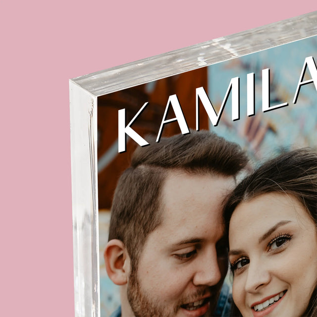 Fotografia A Podpis: Mená Svadba - Akrylový Blok (Vertikálne)