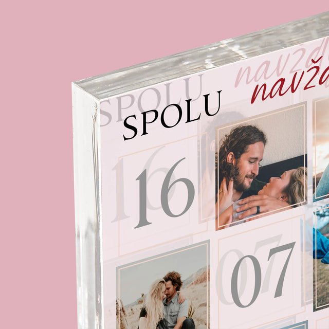 Fotokoláž: Spolu Navždy! - Akrylový Blok (Vertikálne)