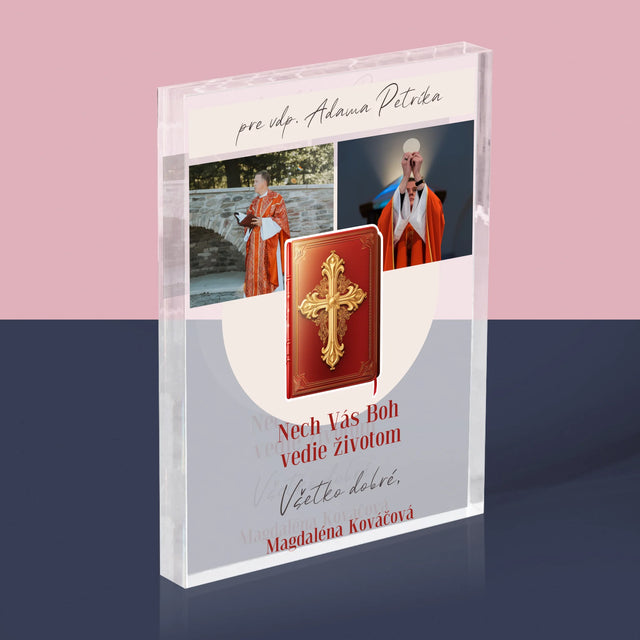 Fotokoláž: Božie Slovo - Akrylový Blok (Vertikálne)