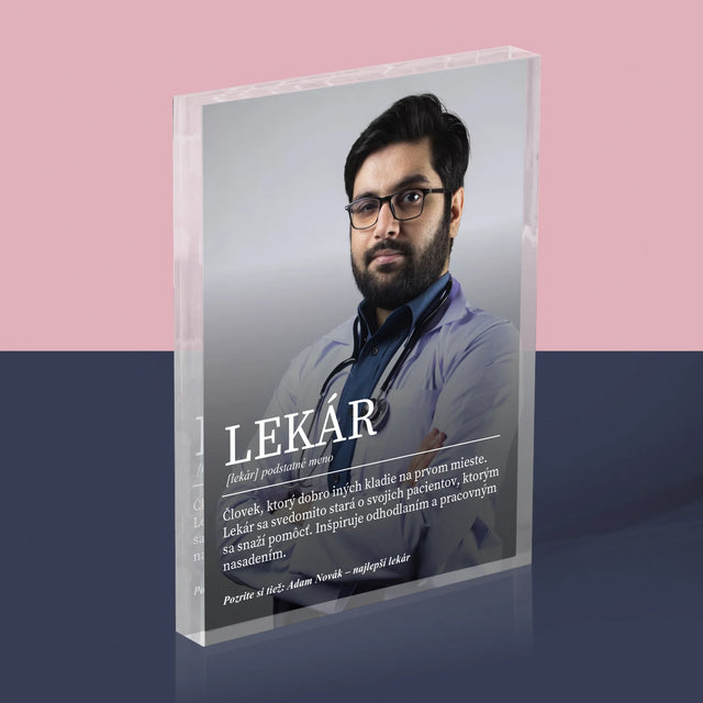 Fotografia A Podpis: Lekár Definícia - Akrylový Blok (Vertikálne)