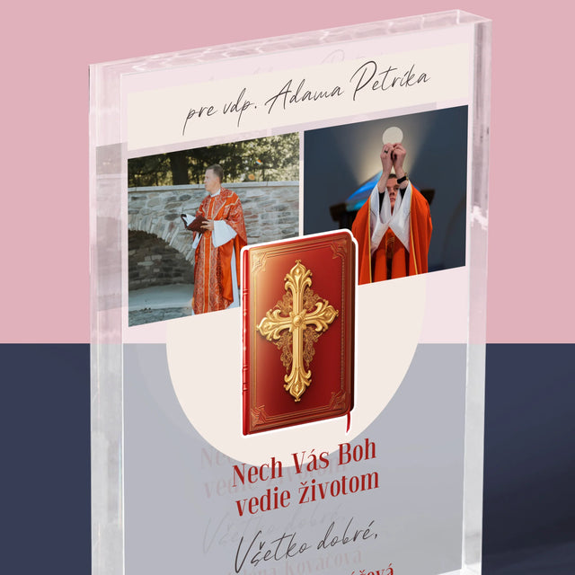 Fotokoláž: Božie Slovo - Akrylový Blok (Vertikálne)