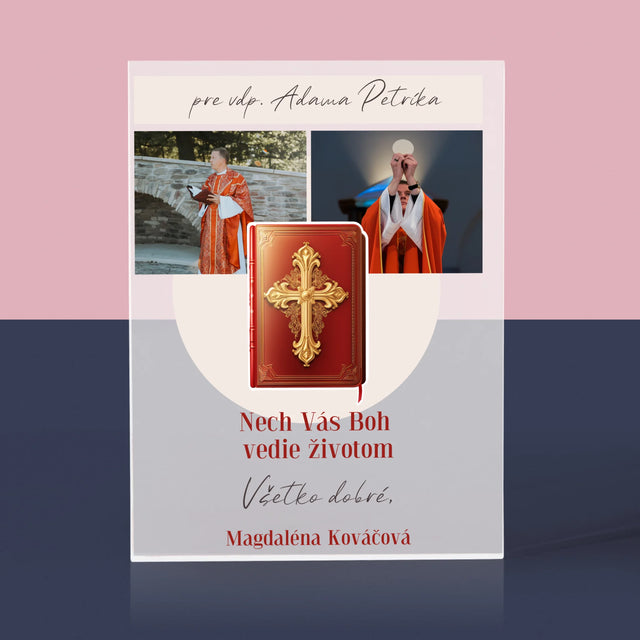 Fotokoláž: Božie Slovo - Akrylový Blok (Vertikálne)