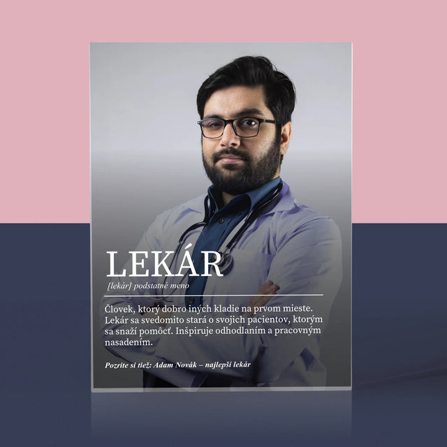 Fotografia A Podpis: Lekár Definícia - Akrylový Blok (Vertikálne)