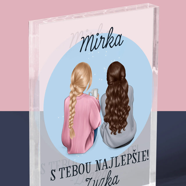 Tvorenie Postavy: Priateľky - Akrylový Blok (Vertikálne)