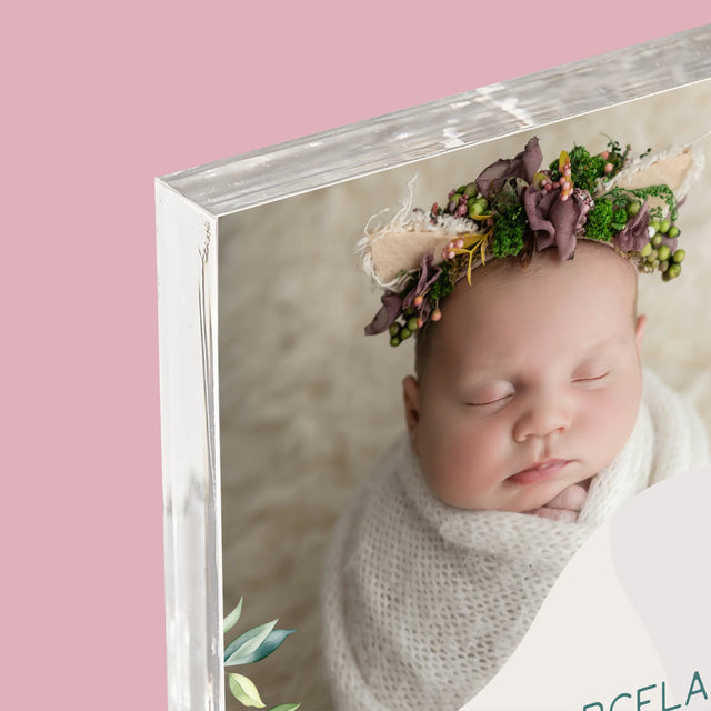 Fotografia A Podpis: Poďakovanie Pre Pôrodnú Asistentku - Akrylový Blok (Vertikálne)