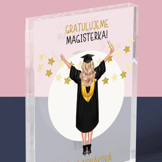 Tvorenie Postavy: Konečne Magister! - Akrylový Blok (Vertikálne)