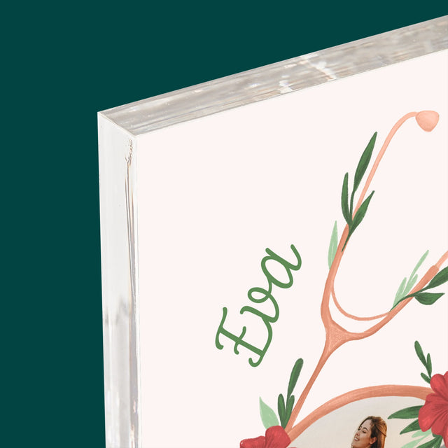 Fotografia A Podpis: Stetoskop Kvety - Akrylový Blok (Vertikálne)