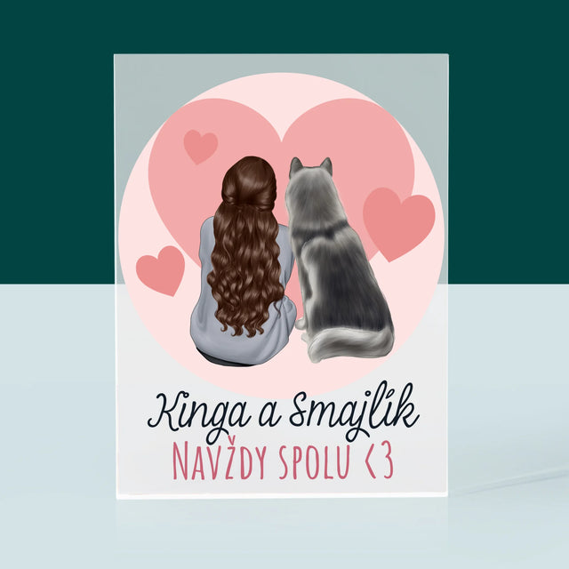 Tvorenie Postavy: Psí Kamarát - Akrylový Blok (Vertikálne)