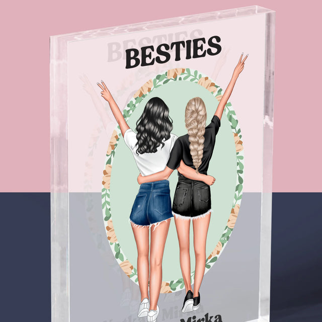 Tvorenie Postavy: Best Friends - Akrylový Blok (Vertikálne)