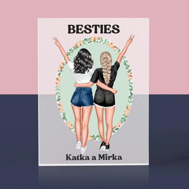 Tvorenie Postavy: Best Friends - Akrylový Blok (Vertikálne)