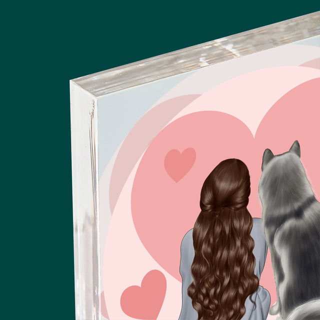 Tvorenie Postavy: Psí Kamarát - Akrylový Blok (Vertikálne)