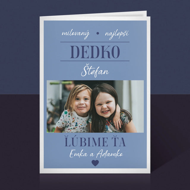 Fotokoláž: Milovaný Dedko - Kartička S Prianiami