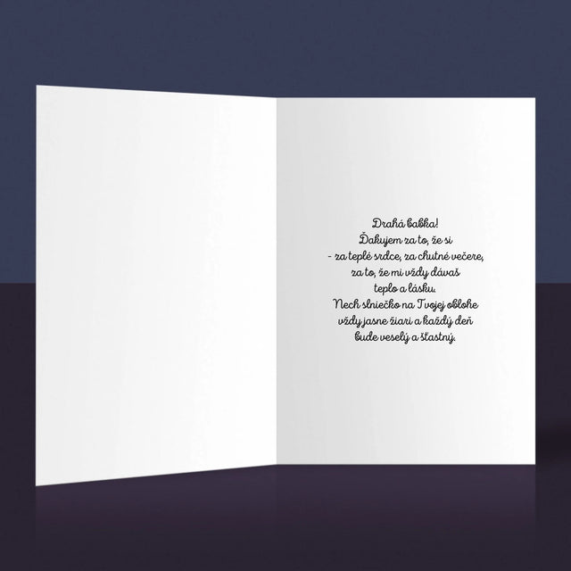 Fotografia A Podpis: Pre Milovanú Babku - Kartička S Prianiami