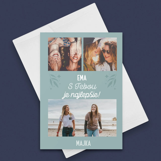 Fotokoláž: Najlepšie Kamarátky - Kartička S Prianiami