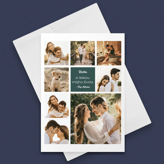 Fotokoláž: Milostná Koláž - Kartička S Prianiami