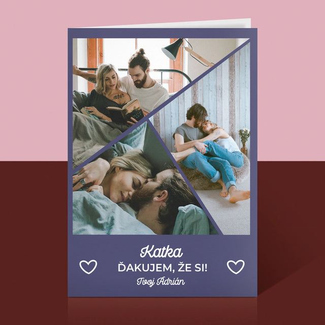 Fotokoláž: Ďakujem, Že Si - Kartička S Prianiami