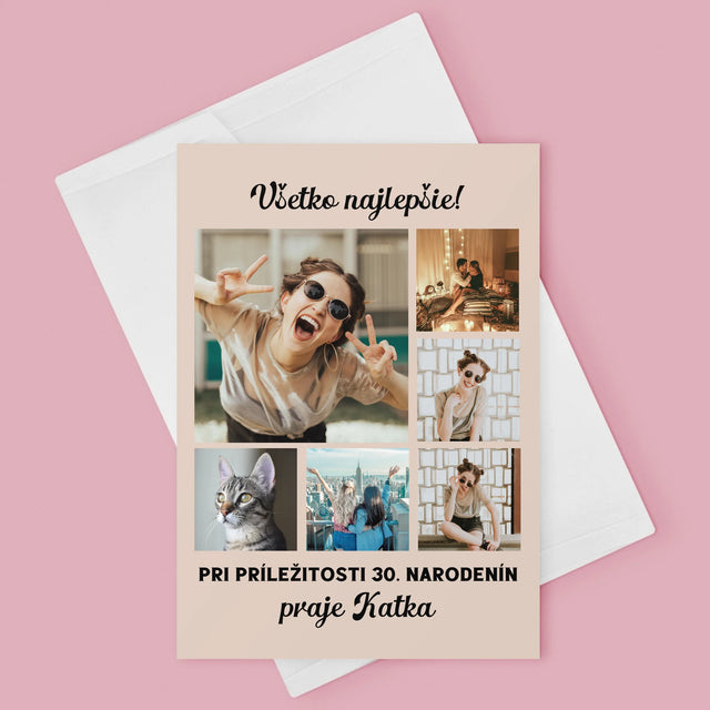 Fotokoláž: Narodeninová Koláž Z Fotografií - Kartička S Prianiami
