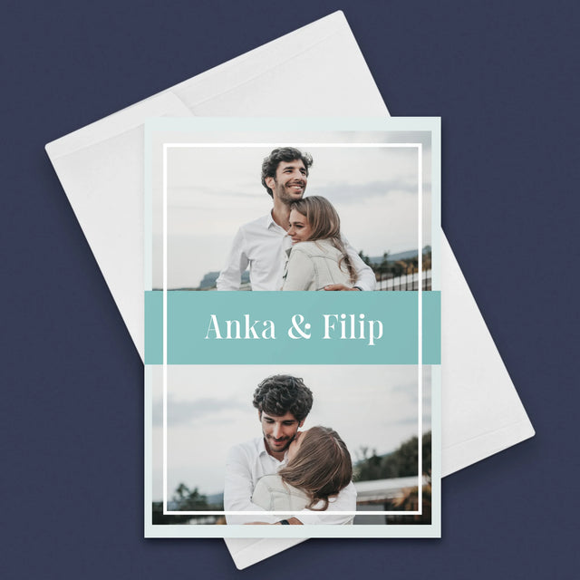 Fotokoláž: Pár Mená - Kartička S Prianiami