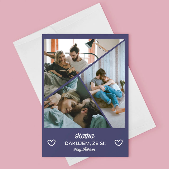 Fotokoláž: Ďakujem, Že Si - Kartička S Prianiami