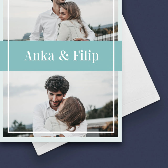 Fotokoláž: Pár Mená - Kartička S Prianiami