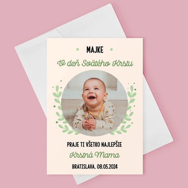 Fotografia A Podpis: Pri Príležitosti Svätého Krstu - Kartička S Prianiami