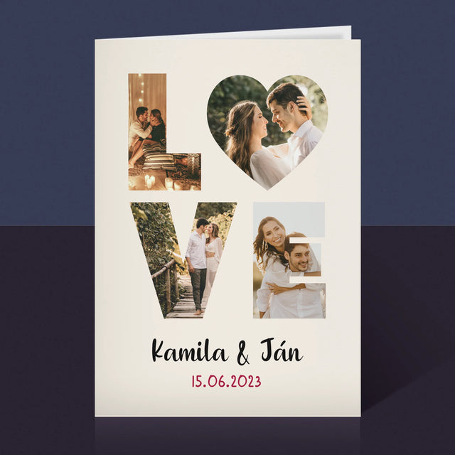 Slovo Z Fotografií: Love Z Tvojich Fotografií - Kartička S Prianiami