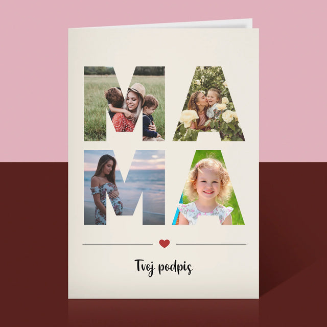 Slovo Z Fotografií: Mama Z Tvojich Fotografií - Kartička S Prianiami