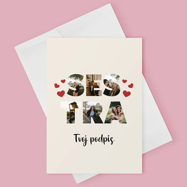 Slovo Z Fotografií: Sestra Z Tvojich Fotografií - Kartička S Prianiami