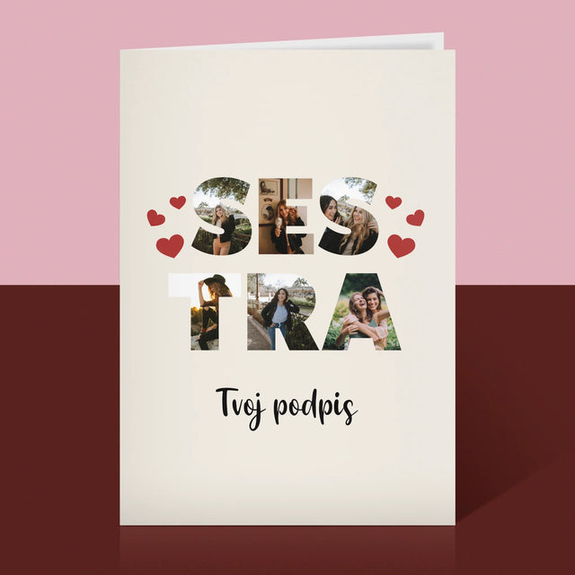 Slovo Z Fotografií: Sestra Z Tvojich Fotografií - Kartička S Prianiami