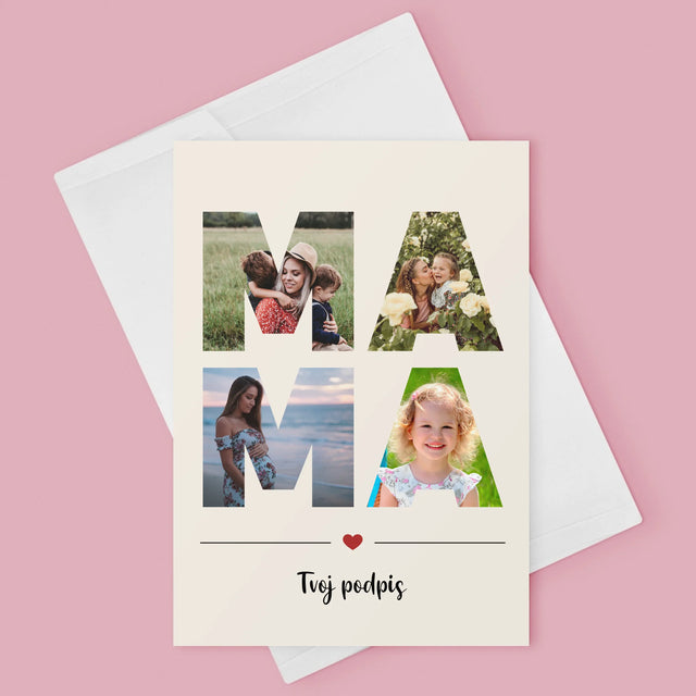 Slovo Z Fotografií: Mama Z Tvojich Fotografií - Kartička S Prianiami
