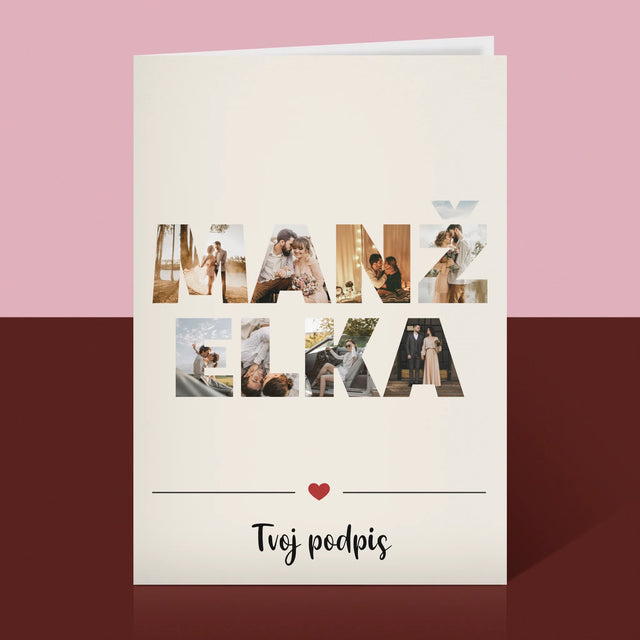 Slovo Z Fotografií: Manželka Z Tvojich Fotografií - Kartička S Prianiami