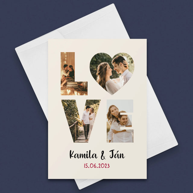 Slovo Z Fotografií: Love Z Tvojich Fotografií - Kartička S Prianiami