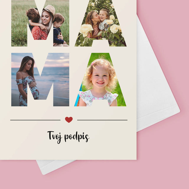 Slovo Z Fotografií: Mama Z Tvojich Fotografií - Kartička S Prianiami
