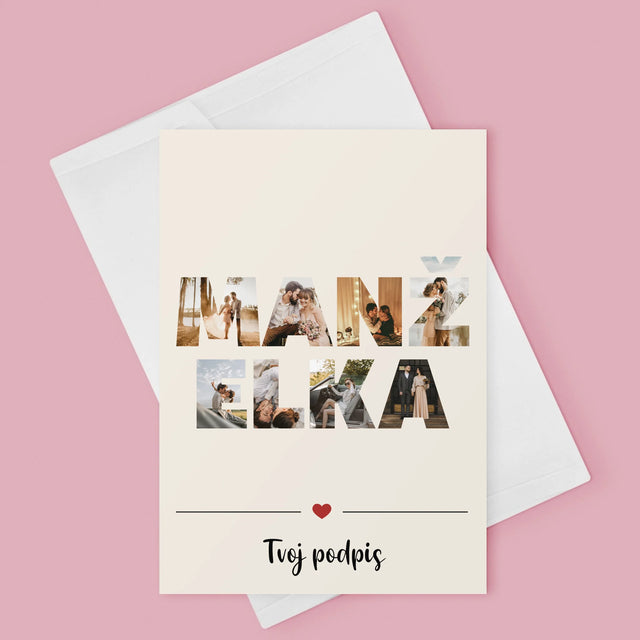 Slovo Z Fotografií: Manželka Z Tvojich Fotografií - Kartička S Prianiami