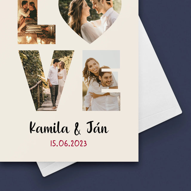 Slovo Z Fotografií: Love Z Tvojich Fotografií - Kartička S Prianiami