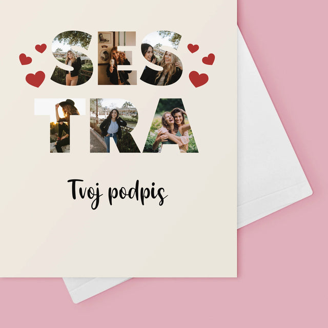 Slovo Z Fotografií: Sestra Z Tvojich Fotografií - Kartička S Prianiami