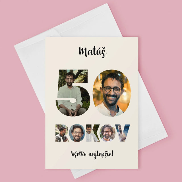 Slovo Z Fotografií: 50 Rokov Z Tvojich Fotografií - Kartička S Prianiami