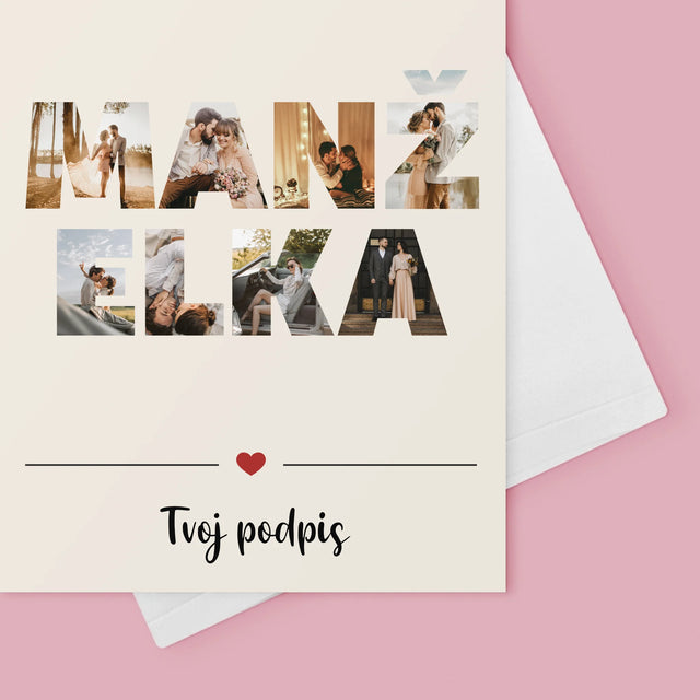 Slovo Z Fotografií: Manželka Z Tvojich Fotografií - Kartička S Prianiami
