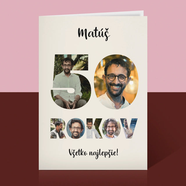 Slovo Z Fotografií: 50 Rokov Z Tvojich Fotografií - Kartička S Prianiami