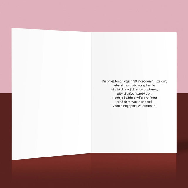 Slovo Z Fotografií: 30 Rokov Z Tvojich Fotografií - Kartička S Prianiami