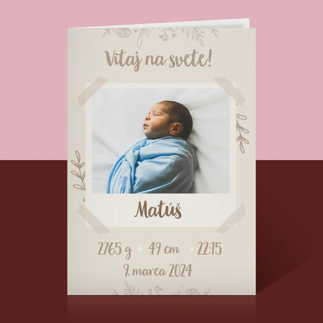 Údaje Narodenia Dieťaťa: Narodenie Dieťaťa Vetvičky - Kartička S Prianiami