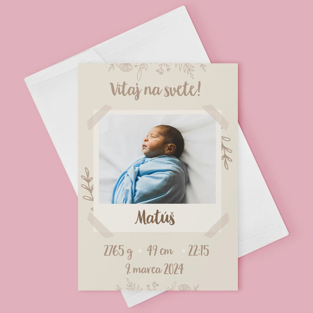 Údaje Narodenia Dieťaťa: Narodenie Dieťaťa Vetvičky - Kartička S Prianiami