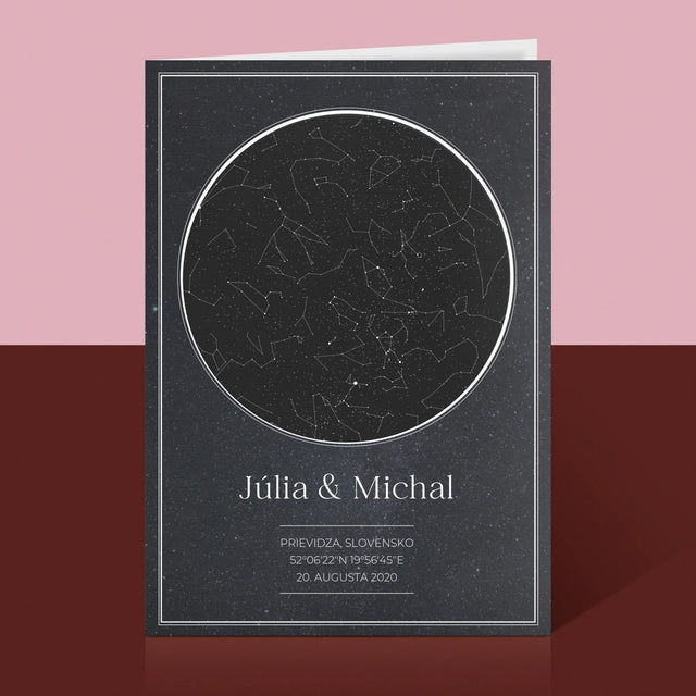 Mapa Hviezd: Mapa Hviezd: Pre Zamilovaných - Kartička S Prianiami