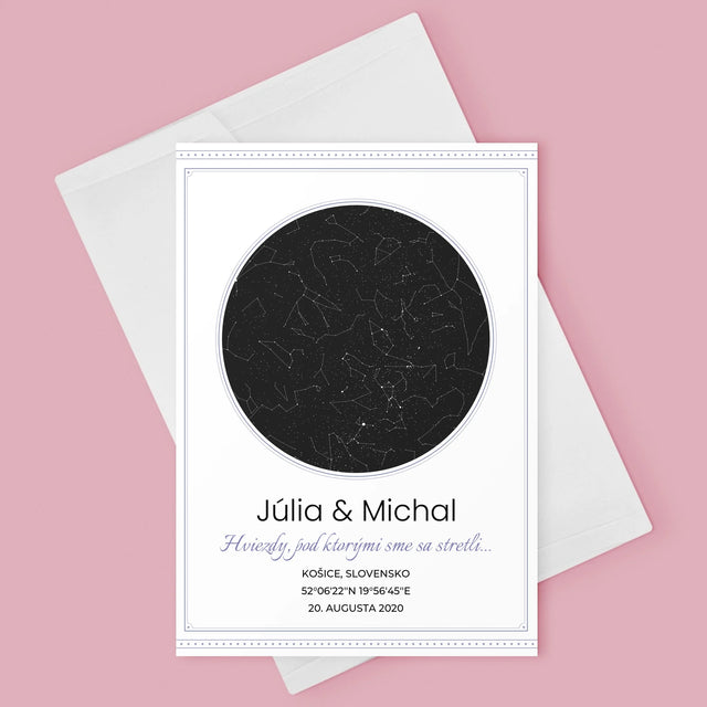 Mapa Hviezd: Mapa Hviezd: Pod Hviezdami - Kartička S Prianiami