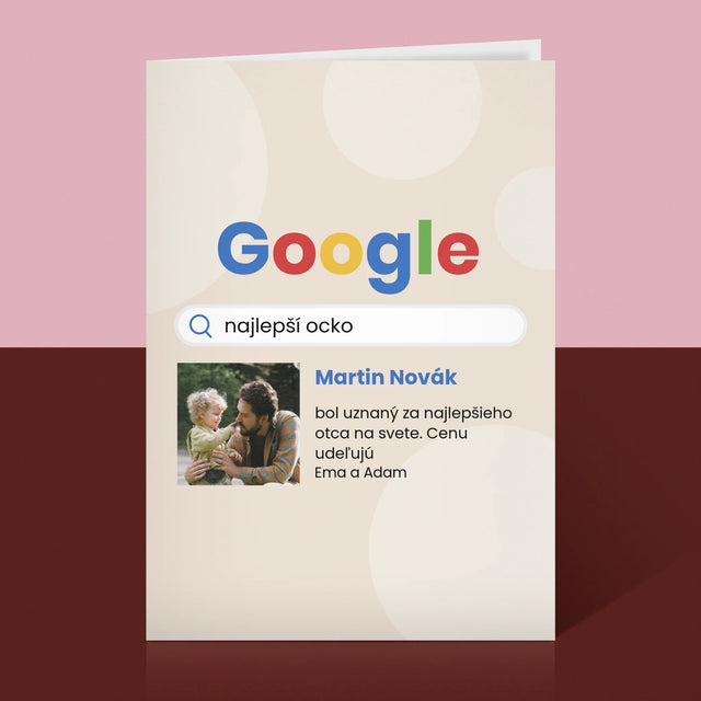 Fotografia A Podpis: Najlepší Ocko Výsledok Google - Kartička S Prianiami
