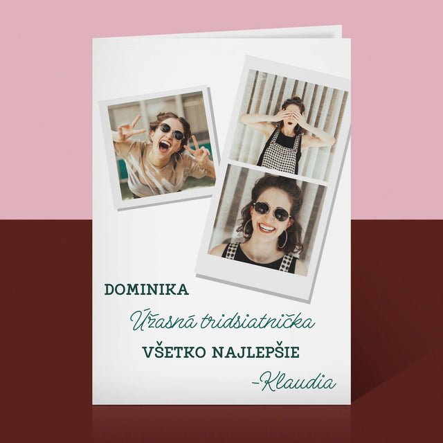 Fotokoláž: Úžasná Tridsiatnička - Kartička S Prianiami