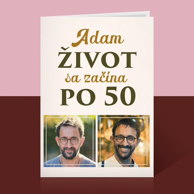 Fotokoláž: Život Sa Začína Po 50 - Kartička S Prianiami