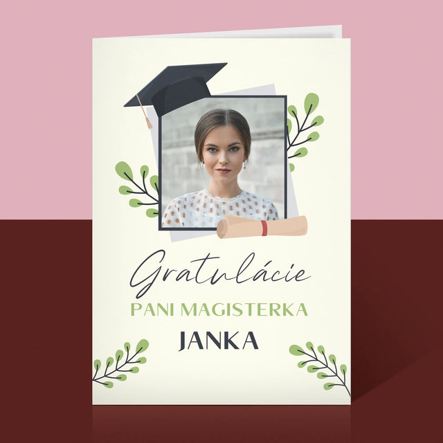 Fotografia A Podpis: Gratulácie Magisterka - Kartička S Prianiami